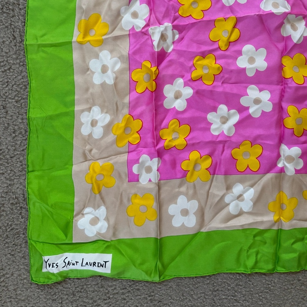 Yves Saint Laurent Floral Silk Scarf